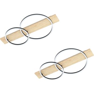 Loops 2 PACK Wall Flush Ceiling Light Black Brown Shade White Plastic LED 1x12W 1x12W