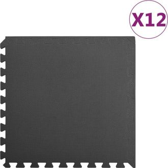 vidaXL vidaXL Tappetino a Incastro 12 pz 4,32 m&sup2; in Schiuma EVA Nera