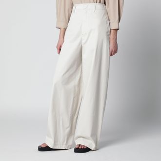 Christophe Lemaire Pantalone bianco riso in cotone