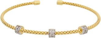 Meshmerise 18K Plated 0.15 Ct. Tw. Diamond Bangle Bracelet