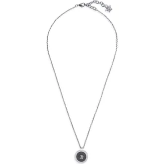 Versace Medusa Head Pendant Necklace in Palladium Black at Nordstrom