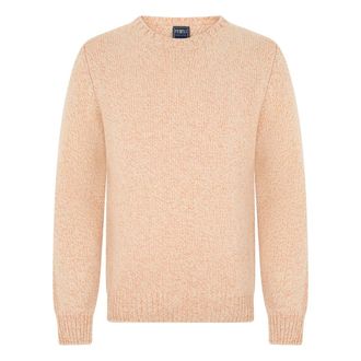 Fedeli Truien & Vesten, Heren, Roze, 3Xl, Kasjmier, Trui in zalmkleur met een casual en veelzijdige design