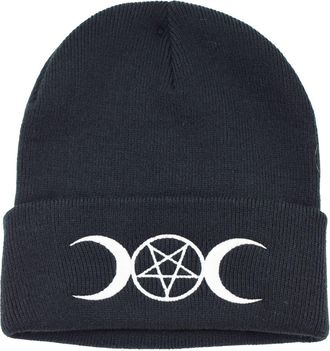 Darkside Pentagram Moon Beanie Hat Black