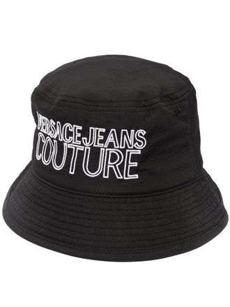 Versace Jeans Couture embroidered logo bucket hat - men - Polyester - S - Black