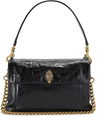 Kurt Geiger Kensington Leather Crossbody Bag in Black at Nordstrom
