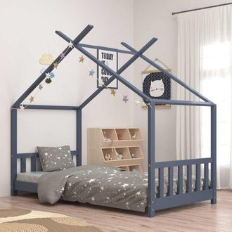 Les Tendances Les Tendances - Estructura De Cama Infantil Madera Maciza Pino Gris 80x160 Cm Vidaxl
