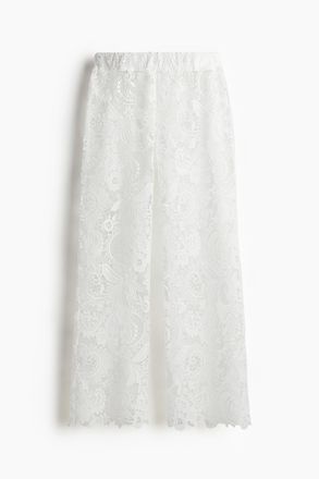 H&M Weite Spitzenhose - Weiss