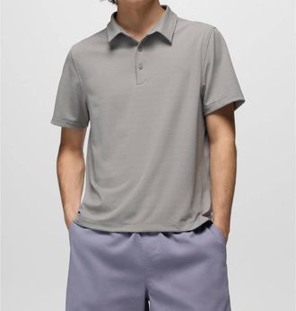 Prana Rotator Short Sleeve Polo In Sterling