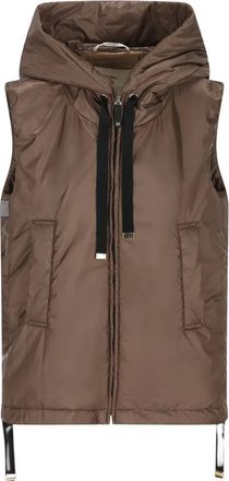 Max Mara Gilet met capuchon - Bruin