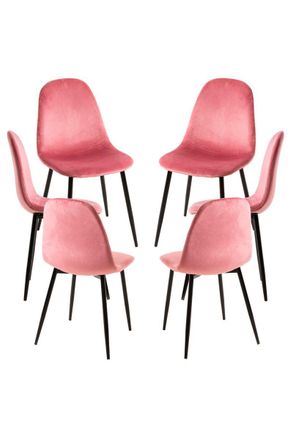 Regalos Miguel Regalos Miguel - Packs Sillas Comedor - Pack 6 Sillas Teok Black Terciopelo - Rosa