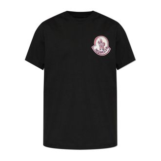 Moncler T-Shirts, male, Black, Size: XL T-Shirt With a Printed Logo