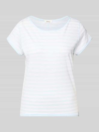 s.Oliver Red Label Regular Fit T-Shirt aus Baumwoll-Flammgarn in Hellblau, Gr&ouml;&szlig;e 34