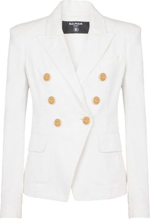 Balmain Double Breasted Cotton Jacket, Brand Size 34 (US Size 2)