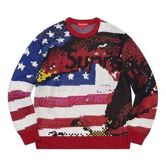 SUPREME Digital Flag Sweater Red White Blue SUP-SS21-518