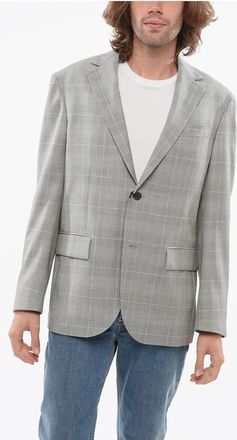 Corneliani Cool Wool CIRCLE Blazer with Glen Plaid Motif size 50