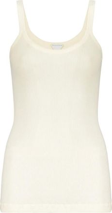 Bottega Veneta Tops, Dames, Beige, XS, Katoen, Geribbeld Katoenen Hemdje