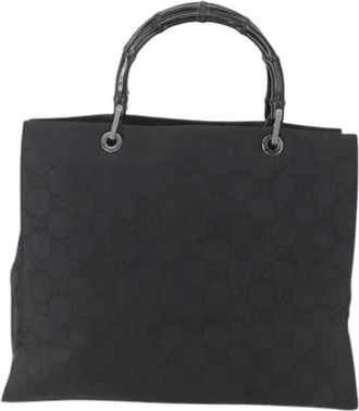 Gucci Pre-owned Tote Bags, female, Black, Size: ONE SIZE Pre-owned Vintage bamboo handle tote
