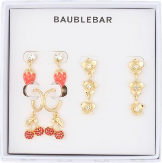 BaubleBar Fresh Picks Set of 3 Assorted Earrings in Red at Nordstrom Rack