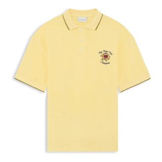 Dr&ocirc;le de Monsieur Polo Shirts, male, Yellow, Size: XL Piqu&eacute; Polo Slogan Rose