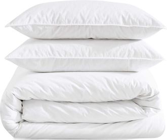 Calvin Klein Washed Percale Comforter & Sham Set in White at Nordstrom, Size Twin X-Long