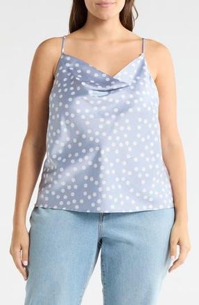 Renee C Cowl Neck Satin Camisole in Steel Blue at Nordstrom Rack, Size 2X