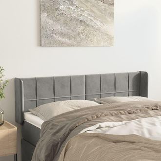 vidaXL Cabecero De Terciopelo Gris Claro 147x16x78/88 Cm Vidaxl