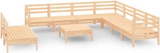 vidaXL 10 Piece Garden Lounge Set Solid Wood Pine vidaXL