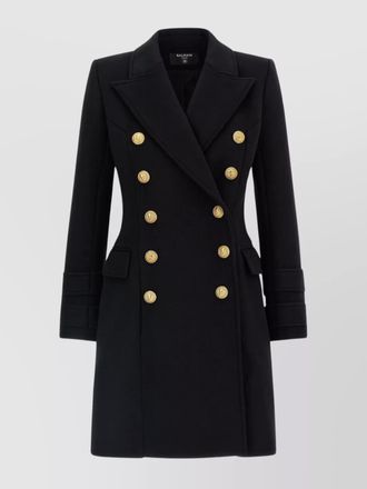 Balmain cashmere blend double-breasted midi coat