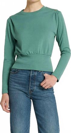 Nation Ltd Brixton Long Sleeve Top In Green