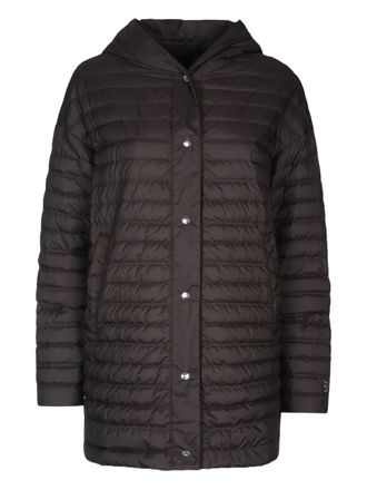 Add hooded quilted coat - women - Polyester - 42 - Black