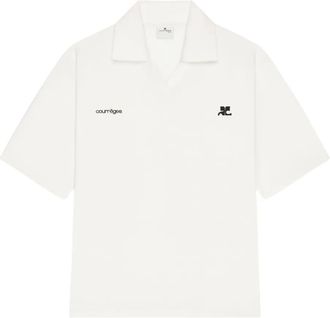 Courr&egrave;ges Polo con logo - Bianco
