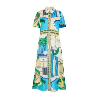 Tory Burch Silk Cotton Voile Shirtdress - female - Tory Burch - Shirt Dresses - Multicolor - XL - Dresses