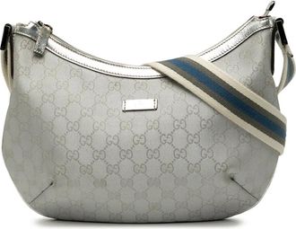 Gucci 2000-2015 GG Imprime Web crossbodytas - Zilver