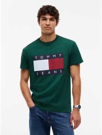Tommy Hilfiger Mens Tommy Jeans Big Flag Logo T-Shirt - Velvet Green - XXL