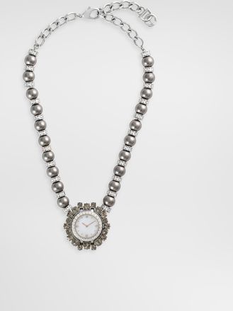 Dolce & Gabbana Watch Necklace - Man Bijoux Silver Metal Onesize