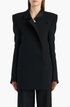 Khaite Armair Double Face Crepe Jacket in Black at Nordstrom, Size 10