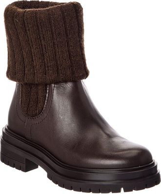 Gianvito Rossi Tenney 20 Knit & Leather Boot