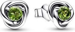 Pandora August Spring Green Eternity Circle Stud Earrings
