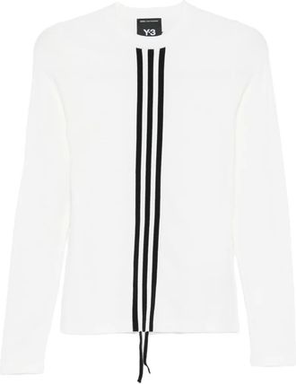 Yohji Yamamoto T-shirt con dettaglio a righe - Bianco