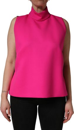 Dolce & Gabbana Womens Hot Pink Wool Backless Sleeveless Tank Top Virgin