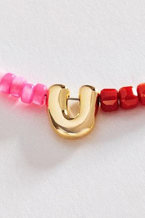 Anthropologie Colorful Beaded Initial Necklace