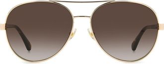 Kate Spade New York averie 58mm aviator sunglasses in Gold at Nordstrom Rack