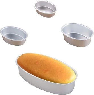 OEM Allecta - Juego De Moldes Ovalados Para Tarta De Queso, 4 Piezas, Moldes De Aluminio Antiadherentes Para Pasteles De Mousse