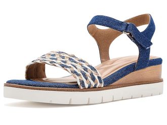 Easy Spirit Edythe Womens Wedge Shoes Dark Blue Denim/White : 8.5 M (B), Faux Leather