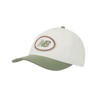New Balance Unisex 5 Panel A Frame en Blanco/Verde, Algod&oacute;n, Talla OSZ