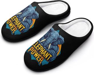 Generic Elephant Power Slippers Men Winter Warm Cotton Anti-Slip Indoor Slip-Ons House Shoes