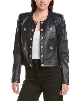 L'agence LAgence Jayde Collarless Leather Jacket