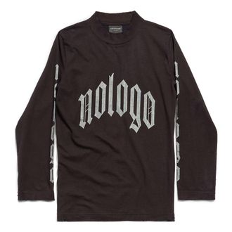 Balenciaga (WMNS) Balenciaga Nologo Long Sleeve T-shirt Black Grey 788244TQVK51200