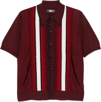 Amiri Gestreept verfraaid overhemd - Rood