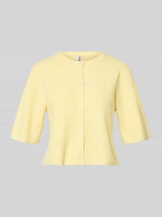 Pieces Regular Fit Strickjacke mit Woll-Anteil Modell SILLY in Hellgelb, Gr&ouml;&szlig;e XL